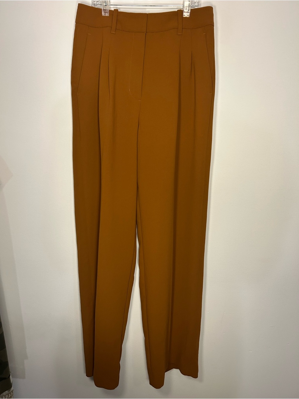 Wilfred Tailored High-Rise Wide-Leg Pants in Rust Brown
